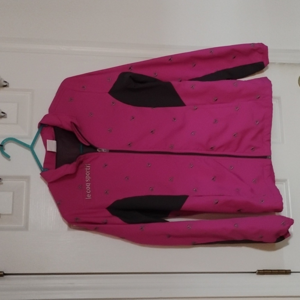 Le Coq Sportif Women's Pink and Black Super Lightweight Jacket